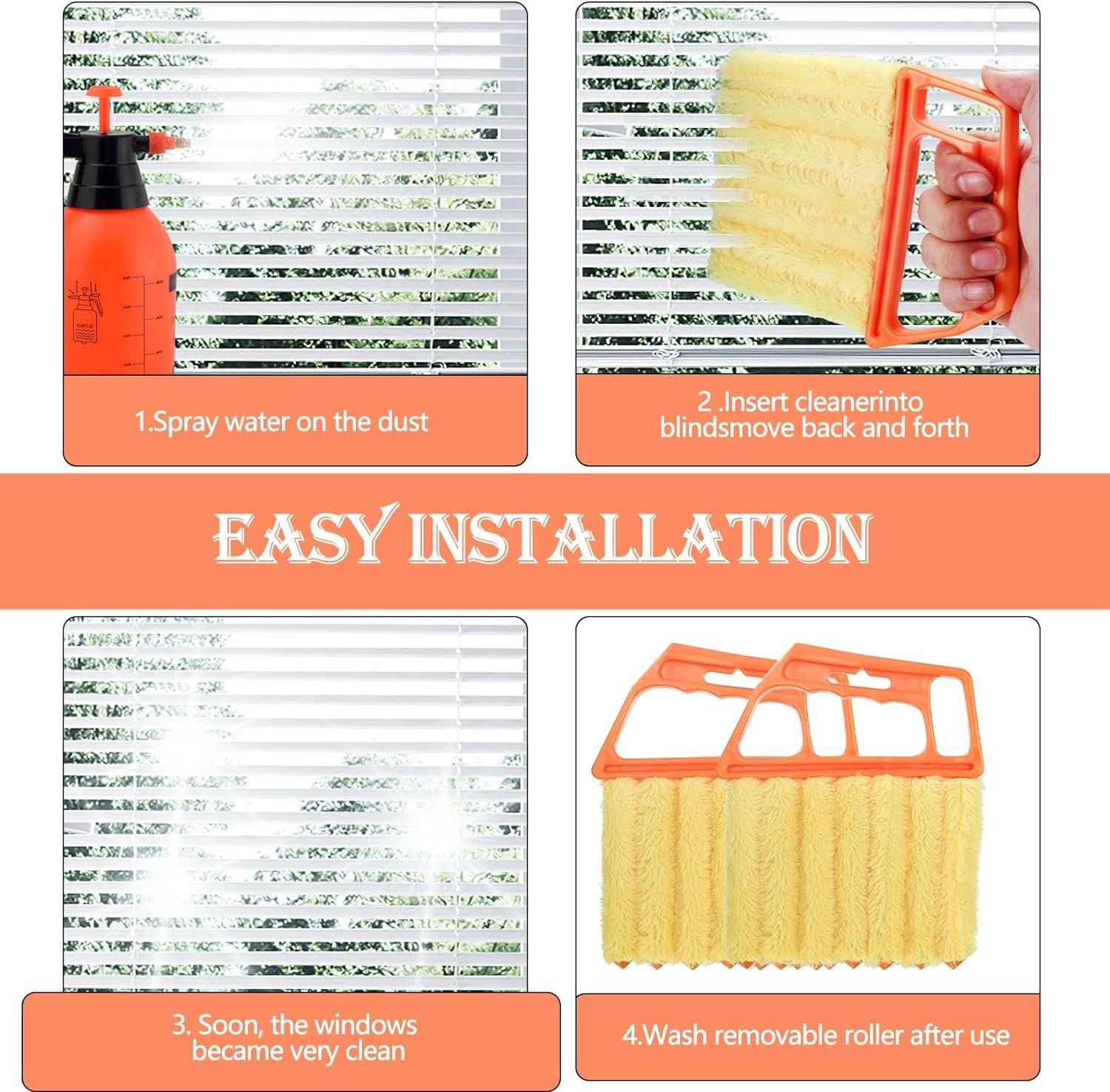 6 peças de ferramenta de limpeza veneziana de janela, inclui... - Imagem 6