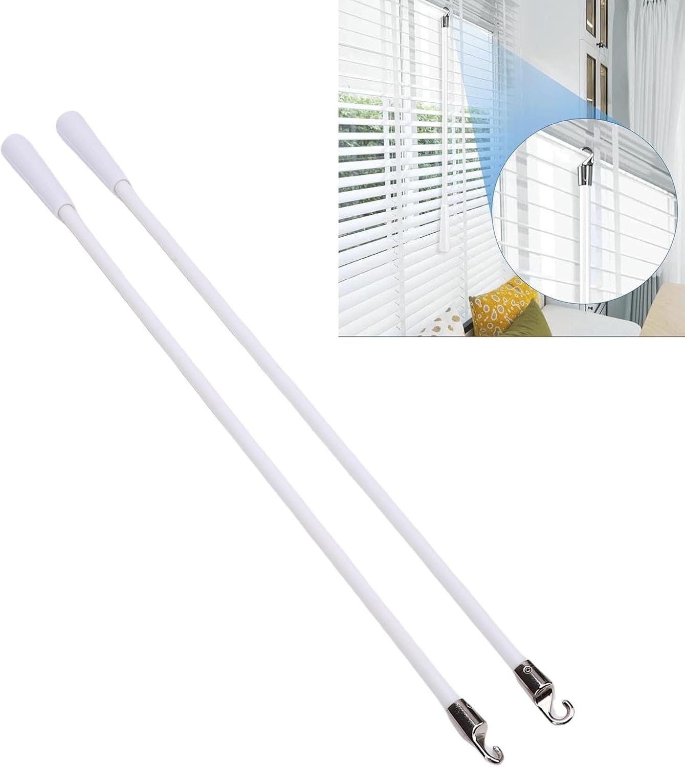 AUNMAS 2pcs White Blind Wands Substituição As Persianas... - Imagem 6