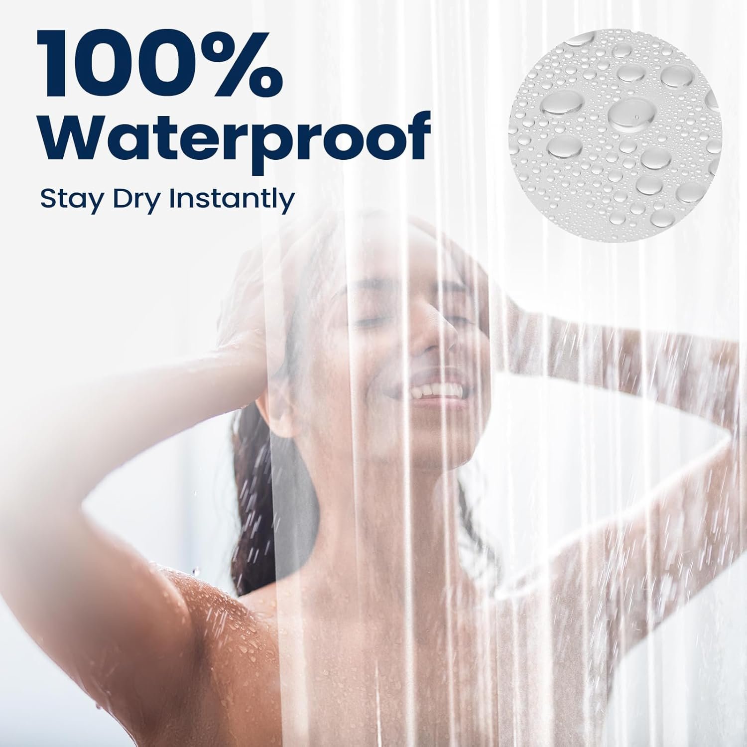 downluxe Forro de cortina de chuveiro transparente, forro de... - Imagem 2