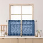 Chyhomenyc Cortinas transparentes azuis empoeiradas de 61 cm...