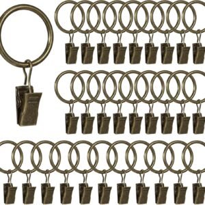 Clipes de cortina com anéis, 30 peças de anéis de cortina de...
