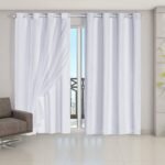Cortina Blackout PVC com Tecido Voil 4,20 m x 2,50 m Branco