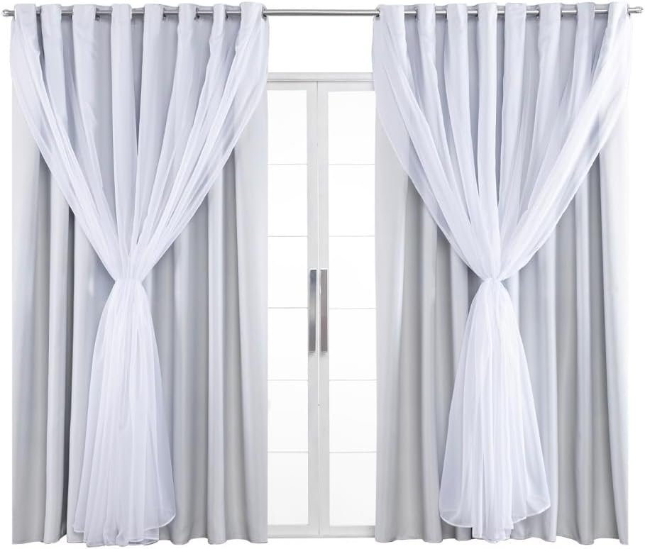 Cortina Blackout Tecido Com Voil 6,00M x 2,30M Sala Quarto...