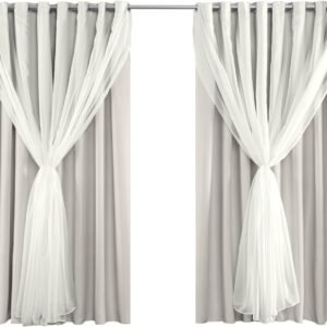 Cortina Blackout Tecido Com Voil 6,00M x 2,40M Para Varão...
