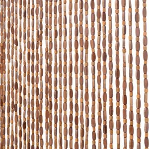 FlavorThings Cortina de Contas de Madeira Marrom e Bambu de...

