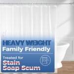 downluxe Forro de cortina de chuveiro transparente, forro de...