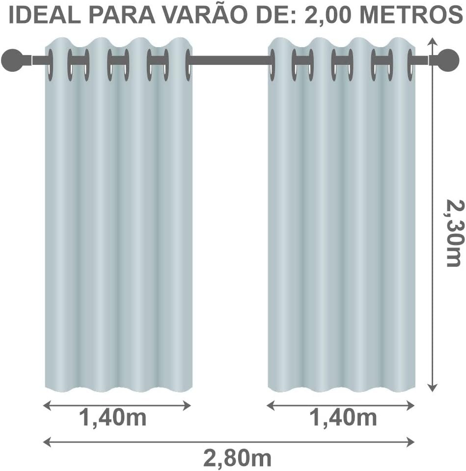 Cortina Blackout Prata com Voil Xadrez 2,80 m x 2,30 m -... - Imagem 3
