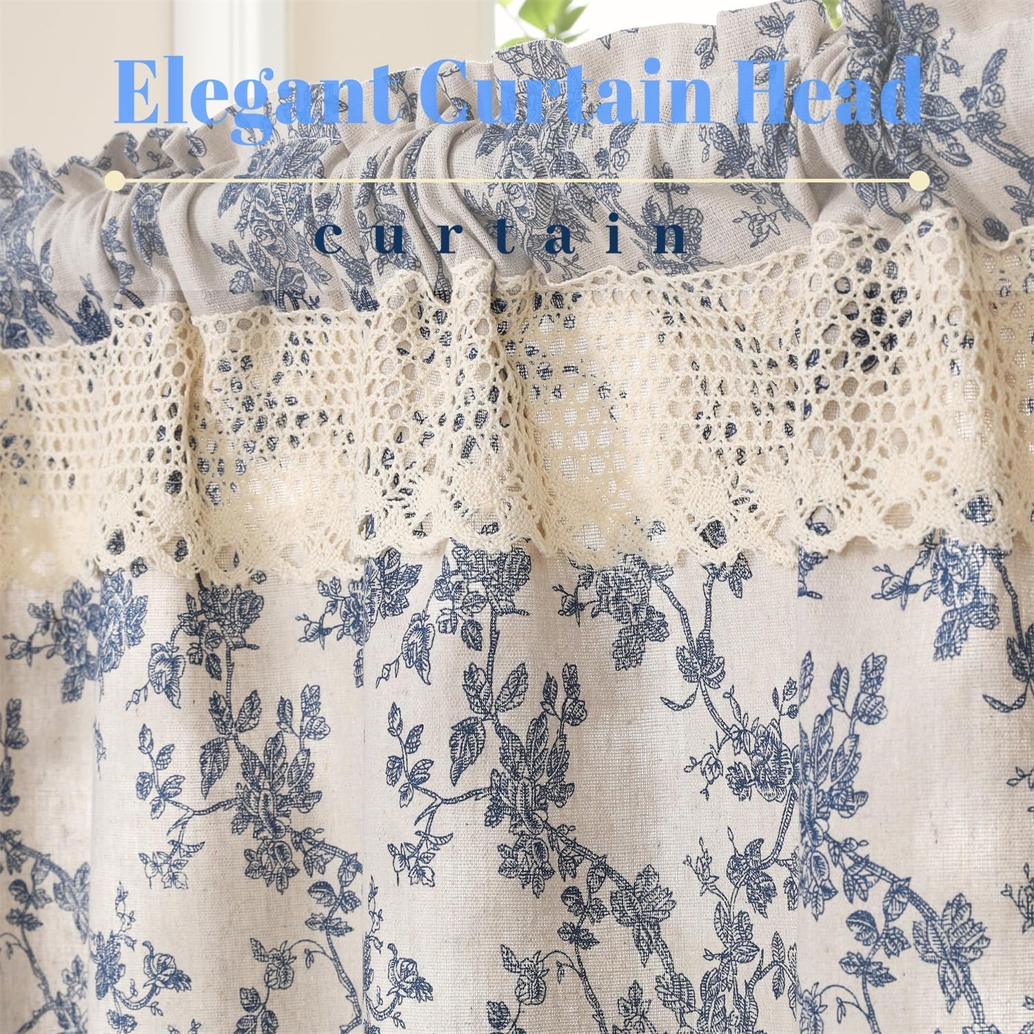 Moslovstar Farmhouse Cortina de linho de algodão 61 cm de... - Imagem 3