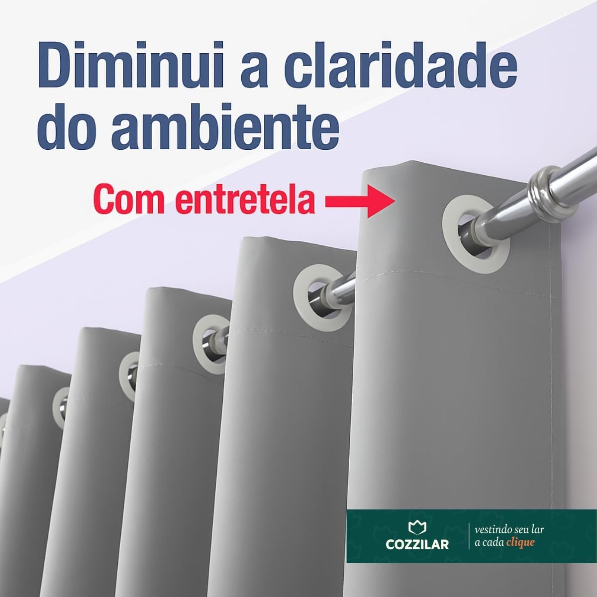 Cortina 3,00 x 1,70m Tecido Oxford Grosso Para Quarto, Sala... - Imagem 3