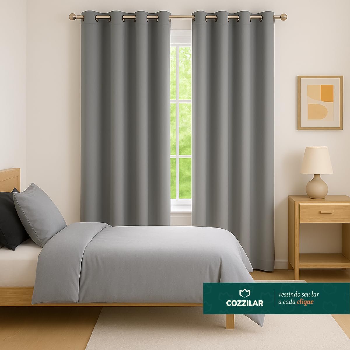 Cortina 3,00 x 1,70m Tecido Oxford Grosso Para Quarto, Sala... - Imagem 6