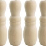 6 peças de 6 cm com franja branca de madeira em forma de...