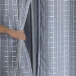 Cortina Blackout Prata com Voil Xadrez 2,80 m x 2,30 m -...