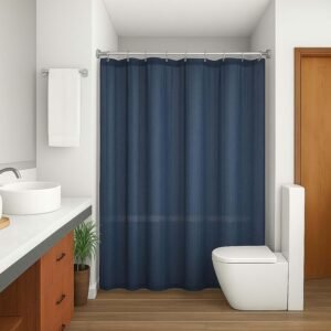 Cortina Caixa Têxtil Poliéster (Azul)
