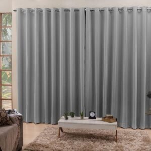 Cortina Cinza 6,00x2,50 Blackout Tecido Corta Luz 100%
