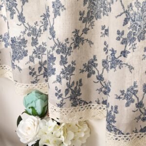 Moslovstar Farmhouse Cortina de linho de algodão 61 cm de...