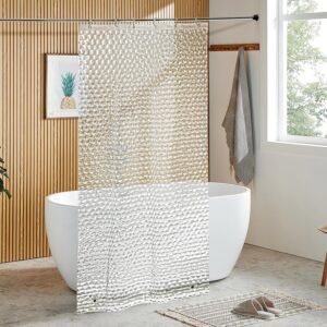 NTBAY Cortina de chuveiro transparente EVA com cubo de água,...