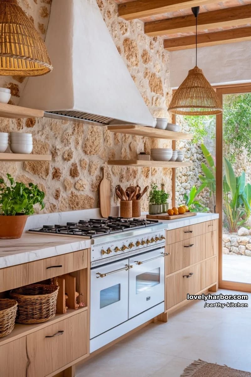 15 inspirações de cozinha terrena para um espaço infundido pela natureza