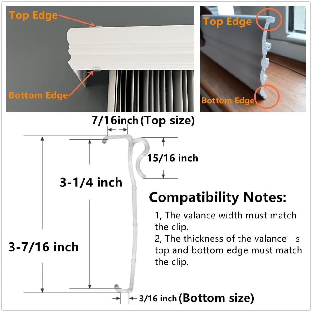 Cutelec Clipes de sanefa 8,25 cm pacote com 6 peças de... - Imagem 3