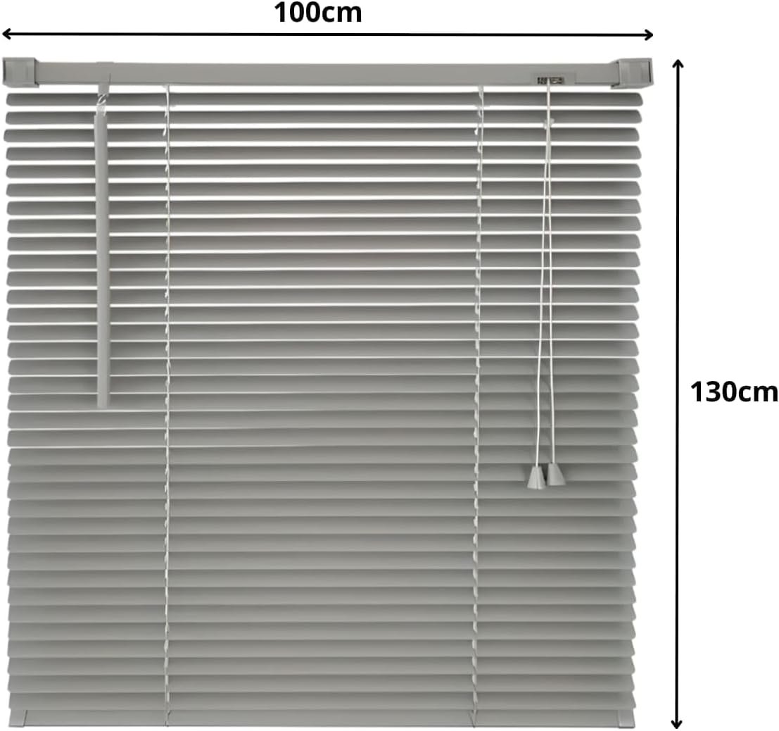 Cortina Persiana Horizontal Cinza L=1,00m x A=1,30m PVC |... - Imagem 2