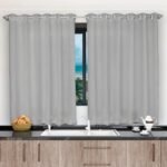 Cortina De Cozinha 2,00x1,20 Falso Blackout Cinza Corta Luz