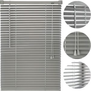 Cortina Persiana Horizontal Cinza L=1,00m x A=1,30m PVC |...
