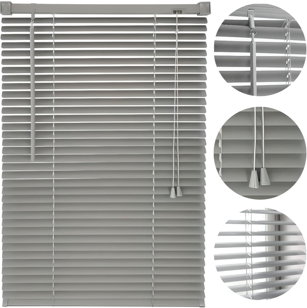 Cortina Persiana Horizontal Cinza L=1,00m x A=1,30m PVC |...