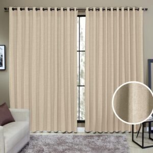 Cortina Tecido Rustico 2,00M x 2,50M Semi Blackout Areia...
