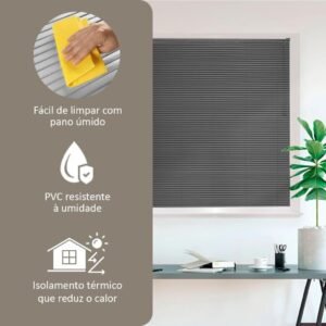 Obturador Horizontal 100x130cm PVC 25mm Cortina Hall...
