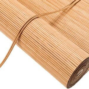 Persianas de rolo de bambu, janelas romanas retrô, cortina...
