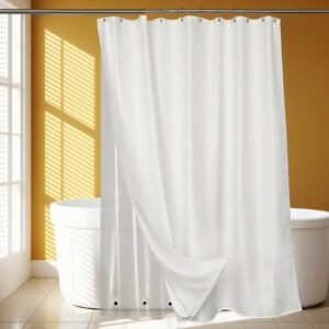 Conjunto de cortina de chuveiro e forro de waffle 3 em 1 com...
