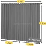 Cortina Blackout com Ilhós, 3,00m x 2,80m, Tecido Duplo,...