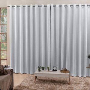 Cortina Branco Gelo 3,00x2,30 Blackout Tecido Corta Luz 100%
