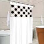 Cortina de Banheiro com Visor Transparente Estampado,...