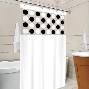 Cortina de Banheiro com Visor Transparente Estampado,...
