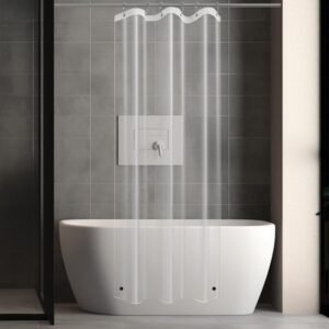 Forro de cortina de chuveiro de plástico transparente longo...
